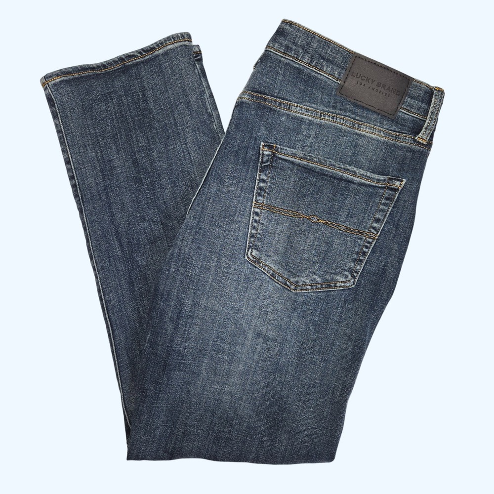 Lucky Brand 223 Straight Leg Mens Jeans 34x32 Medium Wash Denim Fits 31" Inseam